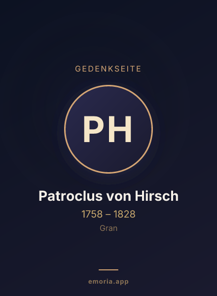 Gedenkportrait von Patroclus von Hirsch