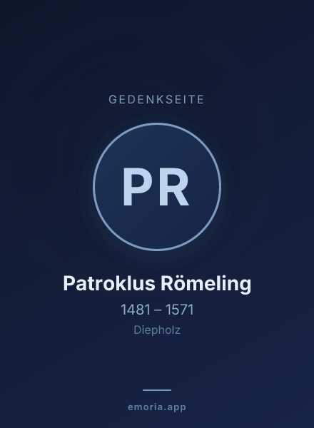 Gedenkportrait von Patroklus Römeling