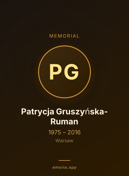 Memorial portrait of Patrycja Gruszyńska-Ruman