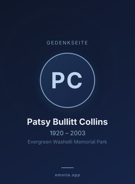 Gedenkportrait von Patsy Bullitt Collins