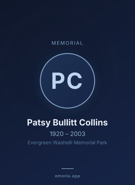 Memorial portrait of Patsy Bullitt Collins