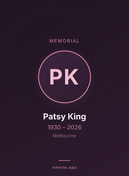 Memorial portrait of Patsy King