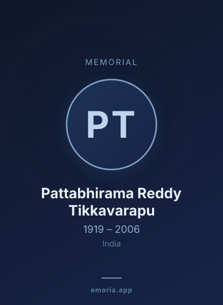 Memorial portrait of Pattabhirama Reddy Tikkavarapu