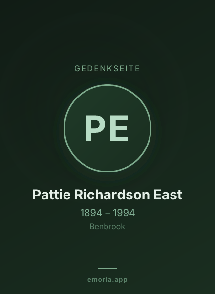 Gedenkportrait von Pattie Richardson East