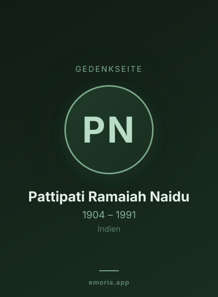 Gedenkportrait von Pattipati Ramaiah Naidu