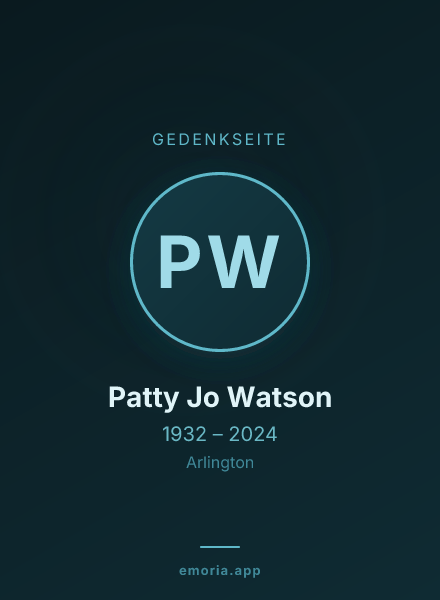 Gedenkportrait von Patty Jo Watson