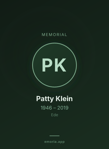 Memorial portrait of Patty Klein