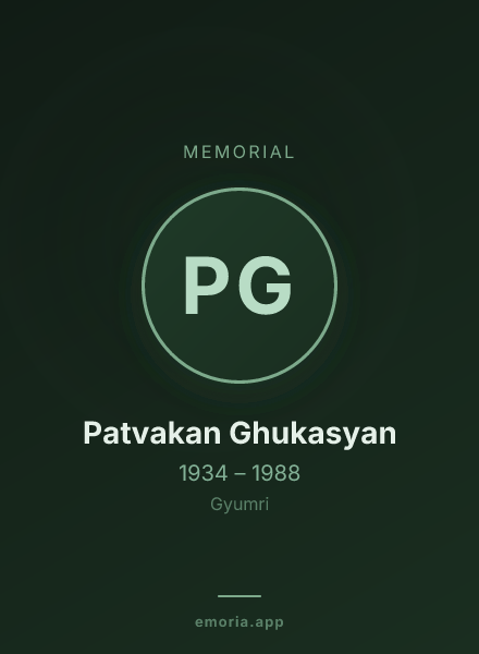 Memorial portrait of Patvakan Ghukasyan