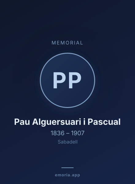 Memorial portrait of Pau Alguersuari i Pascual