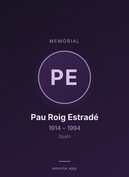 Memorial portrait of Pau Roig Estradé