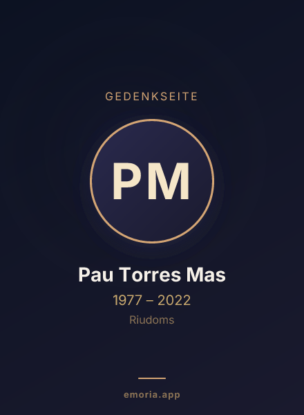 Gedenkportrait von Pau Torres Mas