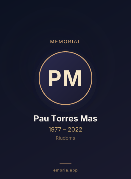 Memorial portrait of Pau Torres Mas