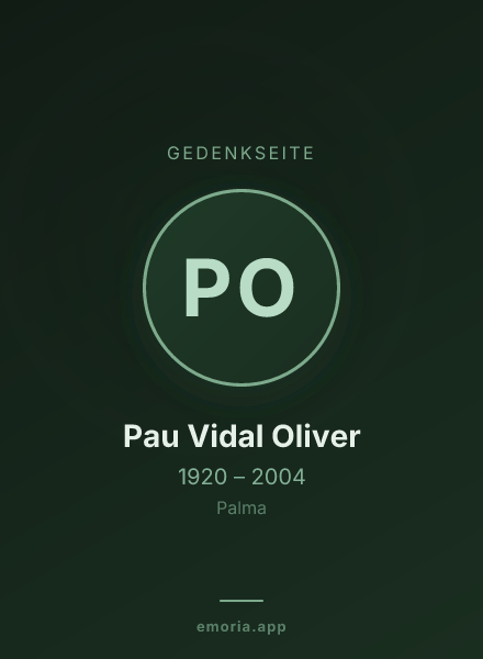 Gedenkportrait von Pau Vidal Oliver