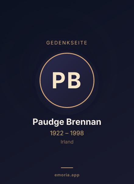 Gedenkportrait von Paudge Brennan
