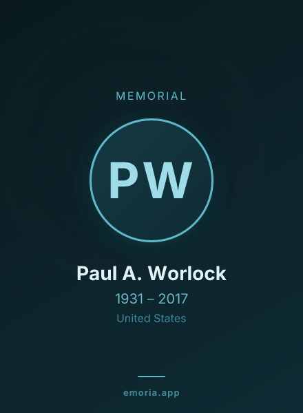 Memorial portrait of Paul A. Worlock