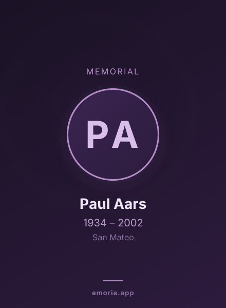 Memorial portrait of Paul Aars