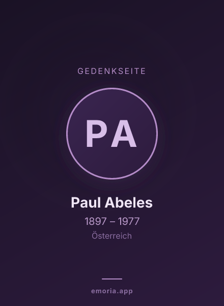 Gedenkportrait von Paul Abeles