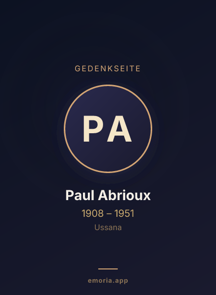 Gedenkportrait von Paul Abrioux