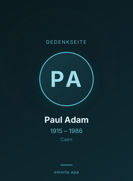 Gedenkportrait von Paul Adam