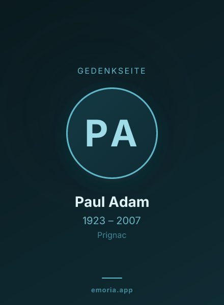 Gedenkportrait von Paul Adam
