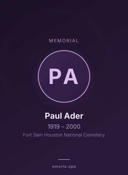 Memorial portrait of Paul Ader