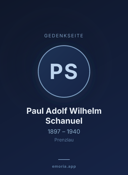 Gedenkportrait von Paul Adolf Wilhelm Schanuel