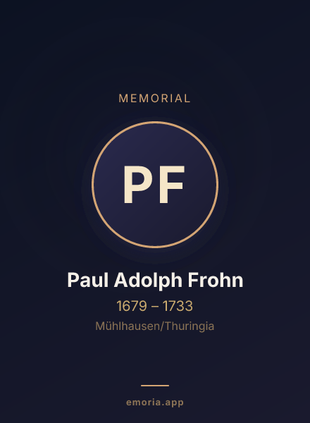Memorial portrait of Paul Adolph Frohn