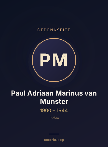 Gedenkportrait von Paul Adriaan Marinus van Munster