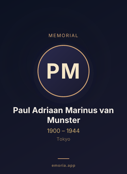 Memorial portrait of Paul Adriaan Marinus van Munster