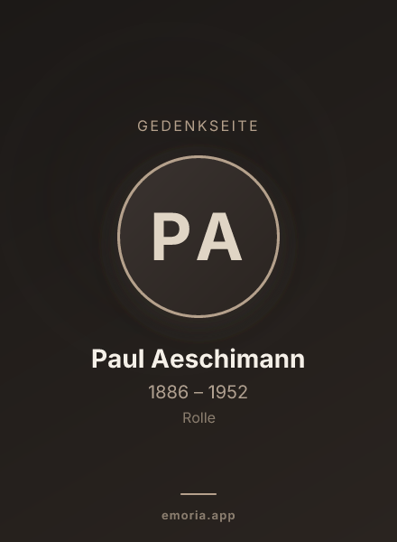 Gedenkportrait von Paul Aeschimann