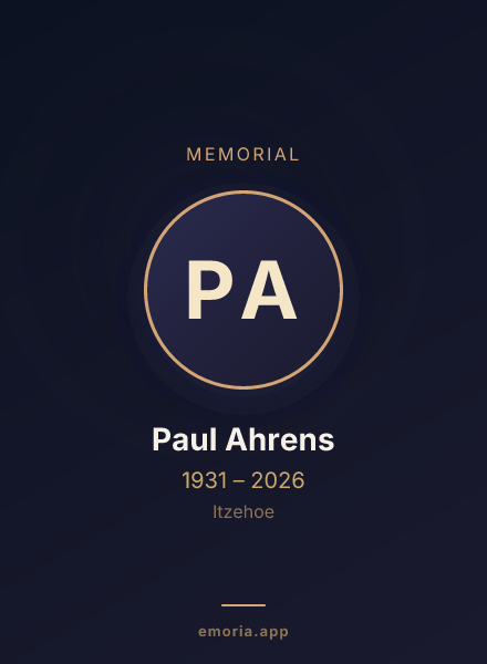 Memorial portrait of Paul Ahrens