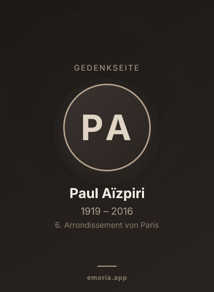 Gedenkportrait von Paul Aïzpiri