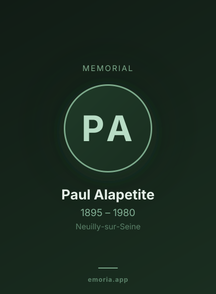 Memorial portrait of Paul Alapetite