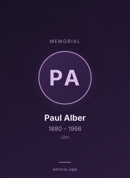 Memorial portrait of Paul Alber