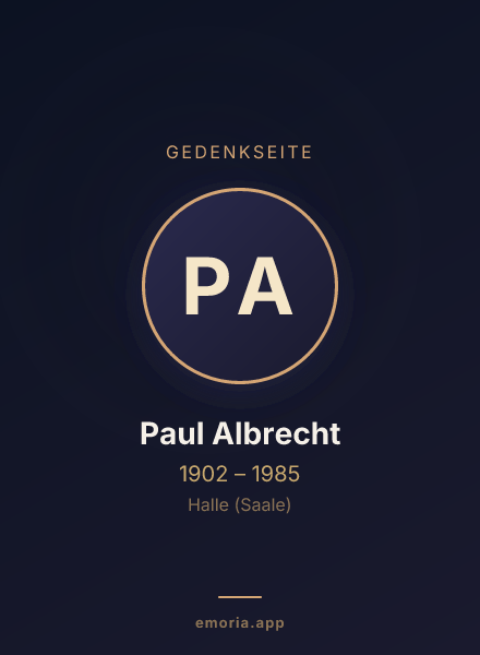 Gedenkportrait von Paul Albrecht
