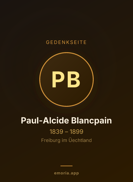 Gedenkportrait von Paul-Alcide Blancpain