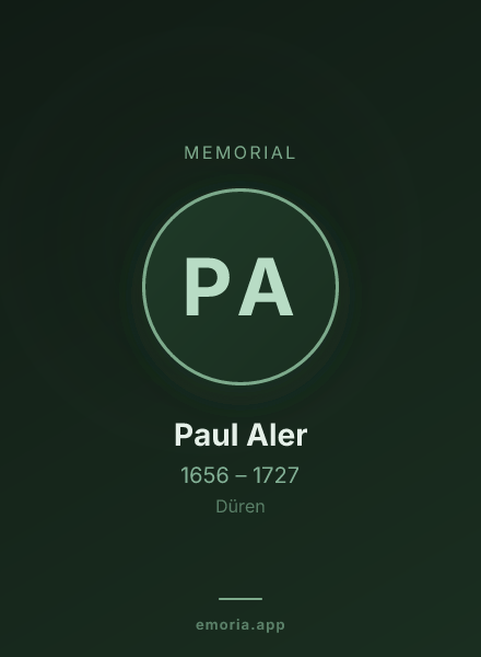 Memorial portrait of Paul Aler