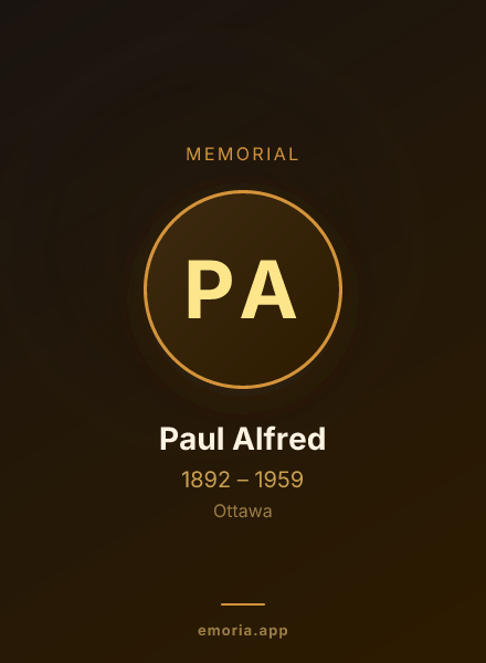 Memorial portrait of Paul Alfred