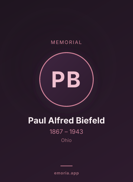 Memorial portrait of Paul Alfred Biefeld