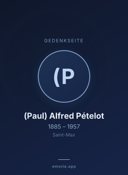 Gedenkportrait von (Paul) Alfred Pételot