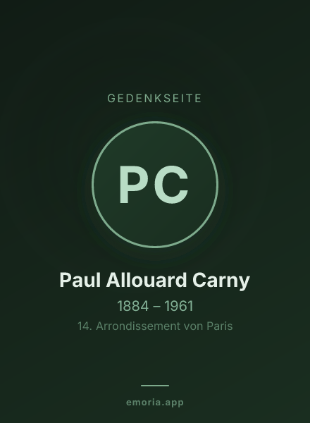 Gedenkportrait von Paul Allouard Carny