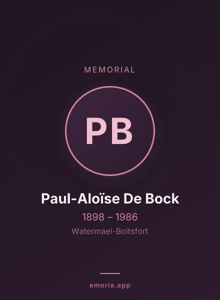 Memorial portrait of Paul-Aloïse De Bock