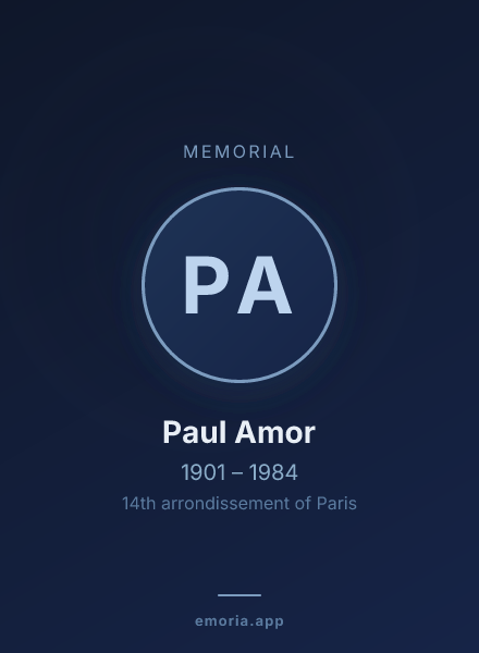 Memorial portrait of Paul Amor