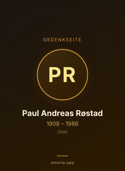 Gedenkportrait von Paul Andreas Røstad