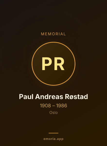 Memorial portrait of Paul Andreas Røstad