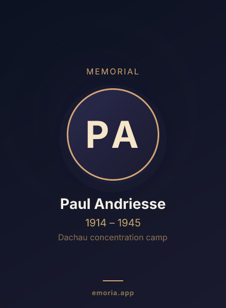 Memorial portrait of Paul Andriesse