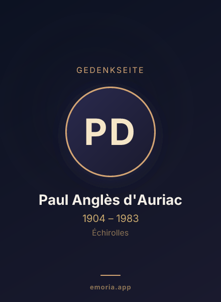 Gedenkportrait von Paul Anglès d'Auriac