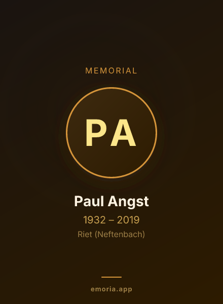 Memorial portrait of Paul Angst