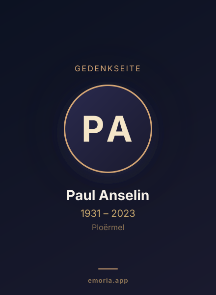 Gedenkportrait von Paul Anselin