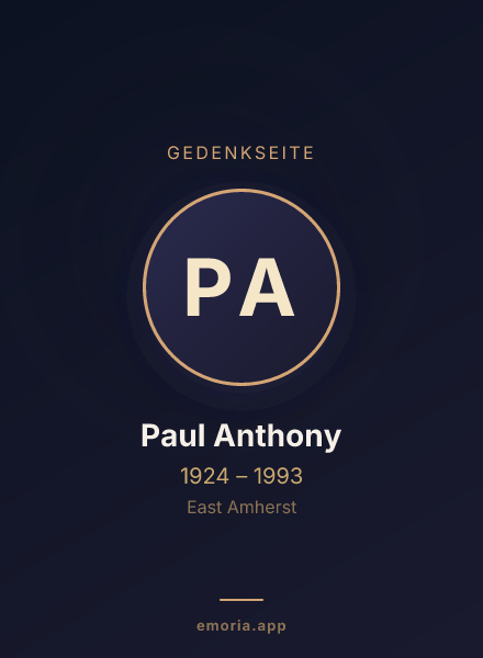 Gedenkportrait von Paul Anthony